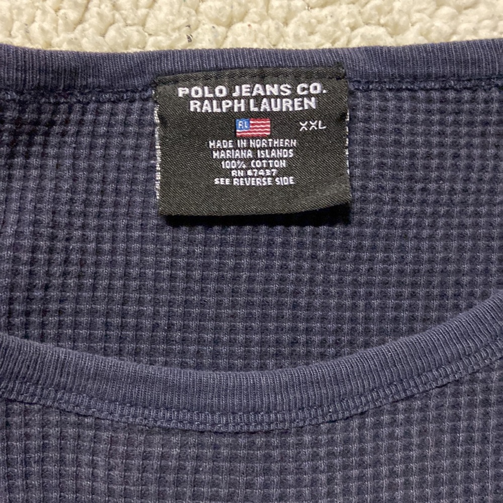 Vintage Ralph Lauren Polo Jeans long sleeve thermal style shirt size XXL - Picture 3 of 4